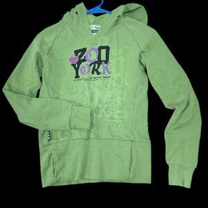 Zoo York Womens Y2K Hoodie Size S Skater Grunge Graffiti NYC Punk Pockets